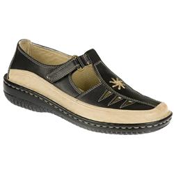 Female Natalie Leather Upper Leather Lining Casual in Black Beige, Red-Beige, Tan-Beige