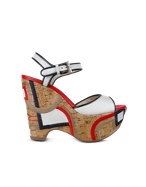 Marine Cork Platform Wedge Shoes