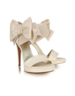 Sand Ankle Leather Bow Platform Sandal Shoes