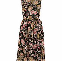 Renn black flower print dress