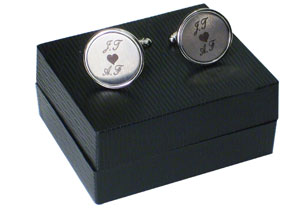 Heart Engraved Cufflinks