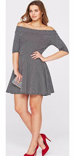 Bardot Spot Jacqaurd Skater Dress