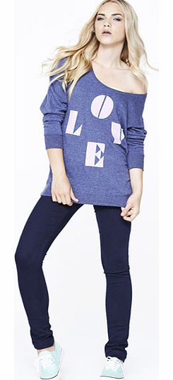 Love Print Sweat Top