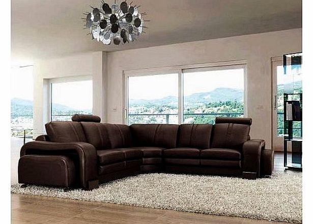 SAN FERNANDO 2&2 LEATHER CORNER SUITE - BROWN