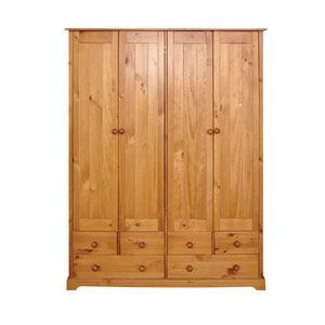 , Baltic Pine, 4 Door Wardrobe