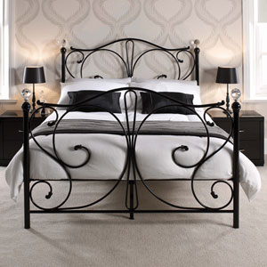 , Florence, 4FT 6 Double Metal Bedstead - Black