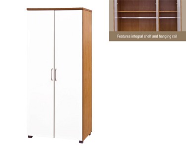 2 Door Wardrobe White/Beech