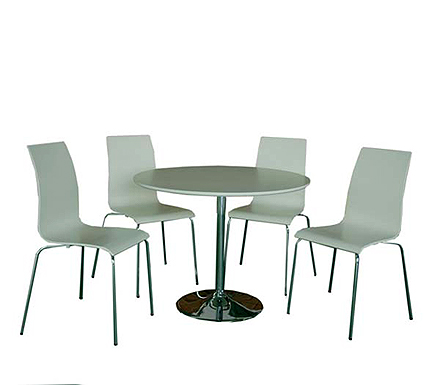 Bailey White Round Dining Set