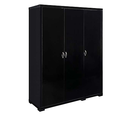 Luna 3 Door Wardrobe in Black