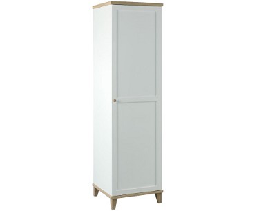 Single Door Wardrobe White with Ash Detail