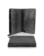 Hares Croco Black Stamped Wallet