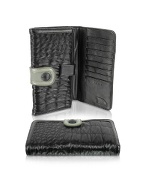 Odin - Black Croco Stamped Wallet