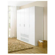 4 Door 2 Drawer Wardrobe, White