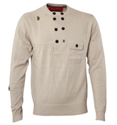 Marl Champagne Sweater (Black Bird)