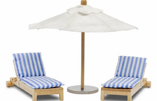 Stockholm Sunbeds and Parasol Set