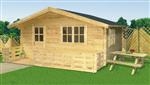 Luton log cabin: 3 x 4 x 2.6m (H) - Natural pine