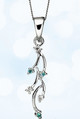 9ct white gold blue diamond spray pendant