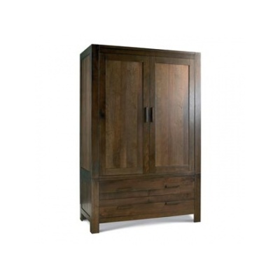 Lyon Walnut Double Wardrobe With Drawers