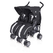 Twin Techno Black Pushchair