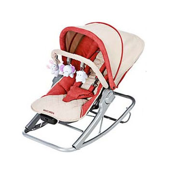 Vibrating Baby Rocker Tan/Crimson