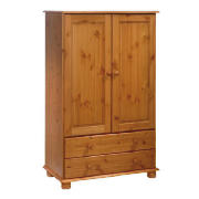 2 Door 2 Drawer Wardrobe, Antique Pine