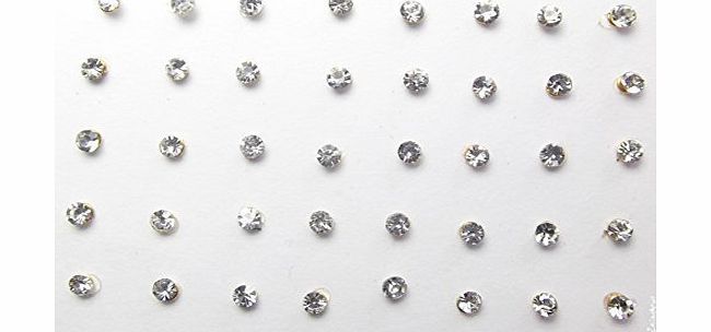 Magical Minerals PACKET OF 45 INDIVIDUAL SILVER SELF ADHESIVE DIAMANTE INDIAN BRIDAL BINDI CRYSTAL TIKKA HEAD DOT [DISIL]