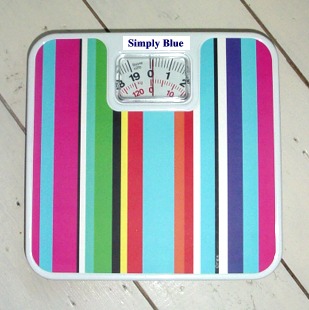 Maison Blue Coloured Stripes Bathroom Scales