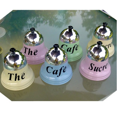 French Bell Tea Coffee & Sugar Polished Lids