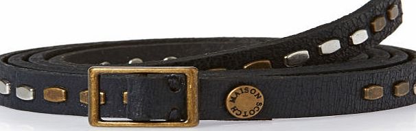 Maison Scotch Womens Maison Scotch Thin Studded Leather Belt