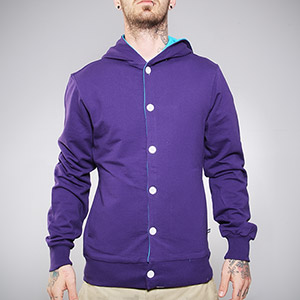 Button Up Hoody - Purp/Vivid Blue