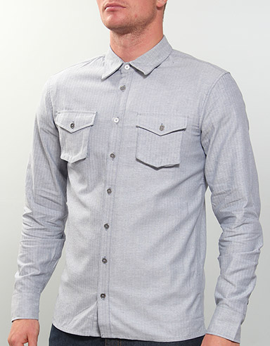 Heringbone Shirt - blue