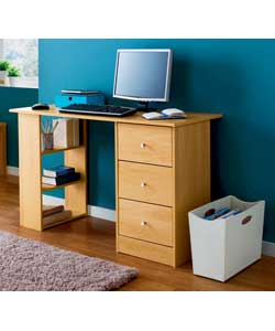 3 Drawer Desk - Beech Finish