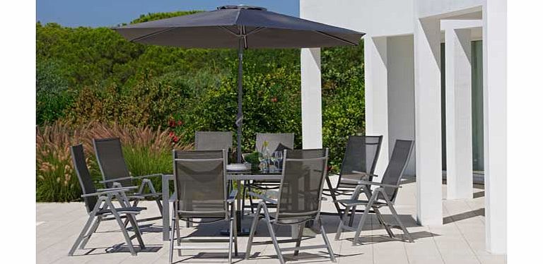 Malibu 8 Seater Patio Set - Black