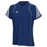 ADIDAS Ladies T8 Team Tee , M, WHITE/BLACK/SILVER