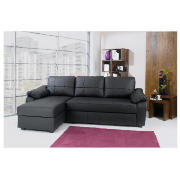 Leather Left Hand Corner Storgae Sofa Bed,