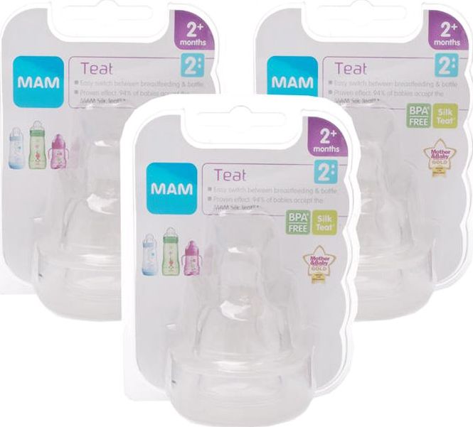 Mam, 2102[^]0099545 Teat 2 Medium Flow - Triple Pack