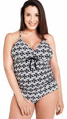 Womens Grey Printed Tankini - Extra