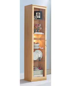 Beech Slim Glass Display Unit