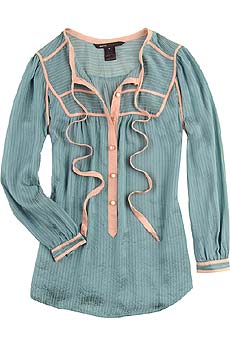 Silk striped top