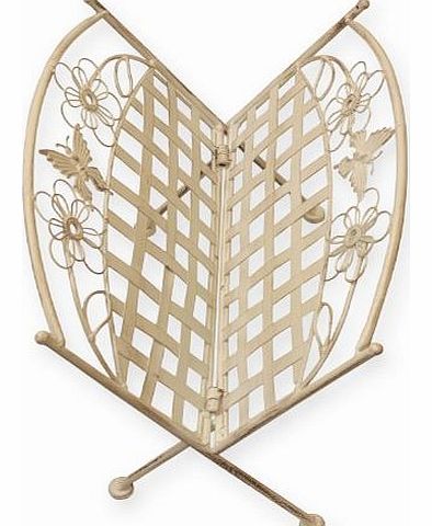 Maribelle  FOLDING WHITE FLORAL DESIGN MAGAZINE/PAPER RACK STAND HOME