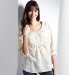 Pure Linen Scoop Neck Floral Blouse