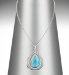 Silver Plated Catseye Teardrop Necklace