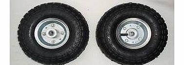 Pack Of 2 - 10`` Pneumatic Wheels For Sack Trucks / Trolleys / Wheelbarrows.