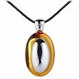 Vanita`- Amber Murano Glass Silver Stone Pendant