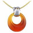 Vanita`- Amber Open Circle Murano Glass Pendant