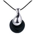 Vanita`- Black Murano Glass and Silver Pendant