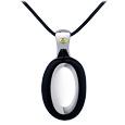 Vanita`- Black Murano Glass Silver Stone Pendant