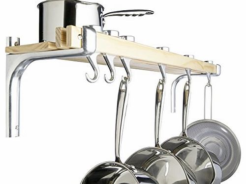 Shelf Style Wooden Pot Rack