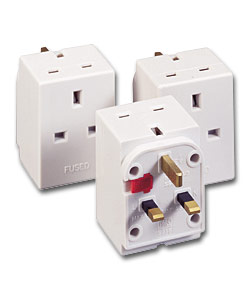 3 Way Adaptors Triple Pack