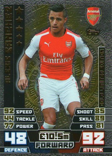 2014/2015 Alexis Sanchez 14/15 Gold Limited Edition